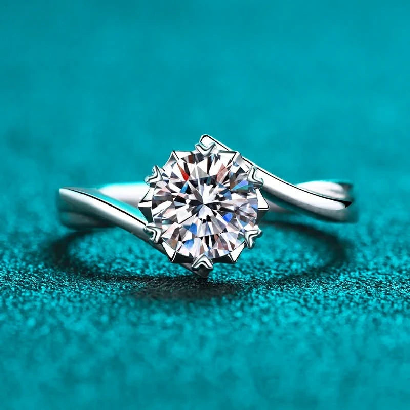 925 Sterling Silver Ring with 1 Carat Moissanite | Brighter Than a Diamond