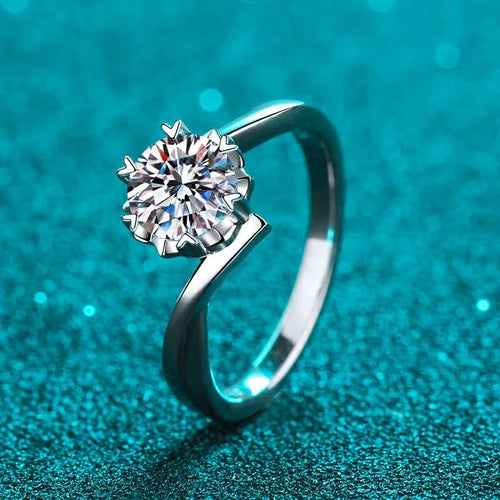 925 Sterling Silver Ring with 1 Carat Moissanite | Brighter Than a Diamond