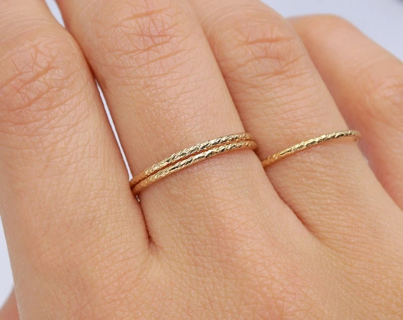 Dainty Braided Gold Ring | 14K Gold Filled | Minimalist Stacking Ring