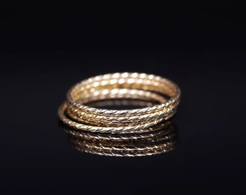 Dainty Braided Gold Ring | 14K Gold Filled | Minimalist Stacking Ring