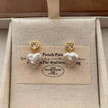 Pearl & Stainless Steel Earrings | Gold Tone | The Perfect Gift