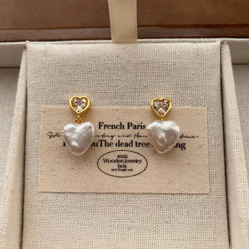 Pearl & Stainless Steel Earrings | Gold Tone | The Perfect Gift