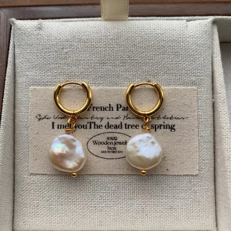 Dainty Pearl Earrings | Gold & Steel | Minimalist Everyday Studs