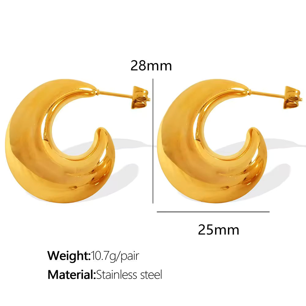 Chunky Gold Hoop Earrings