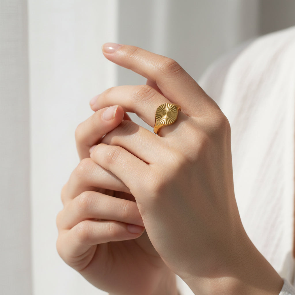 Radiant Sun Ring - 18K Gold Plated