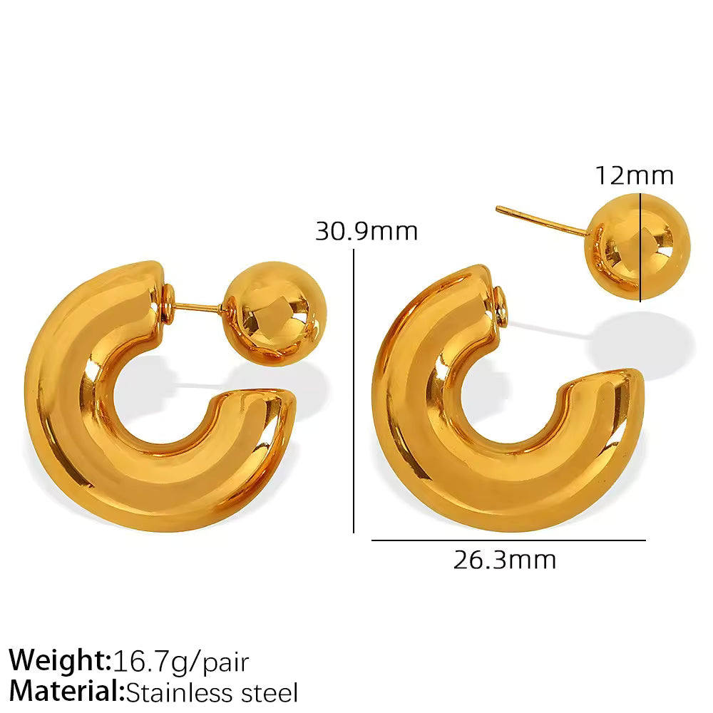 Chunky Gold Hoop Earrings