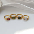 Vintage Crystal Ring - 18K Gold Plated