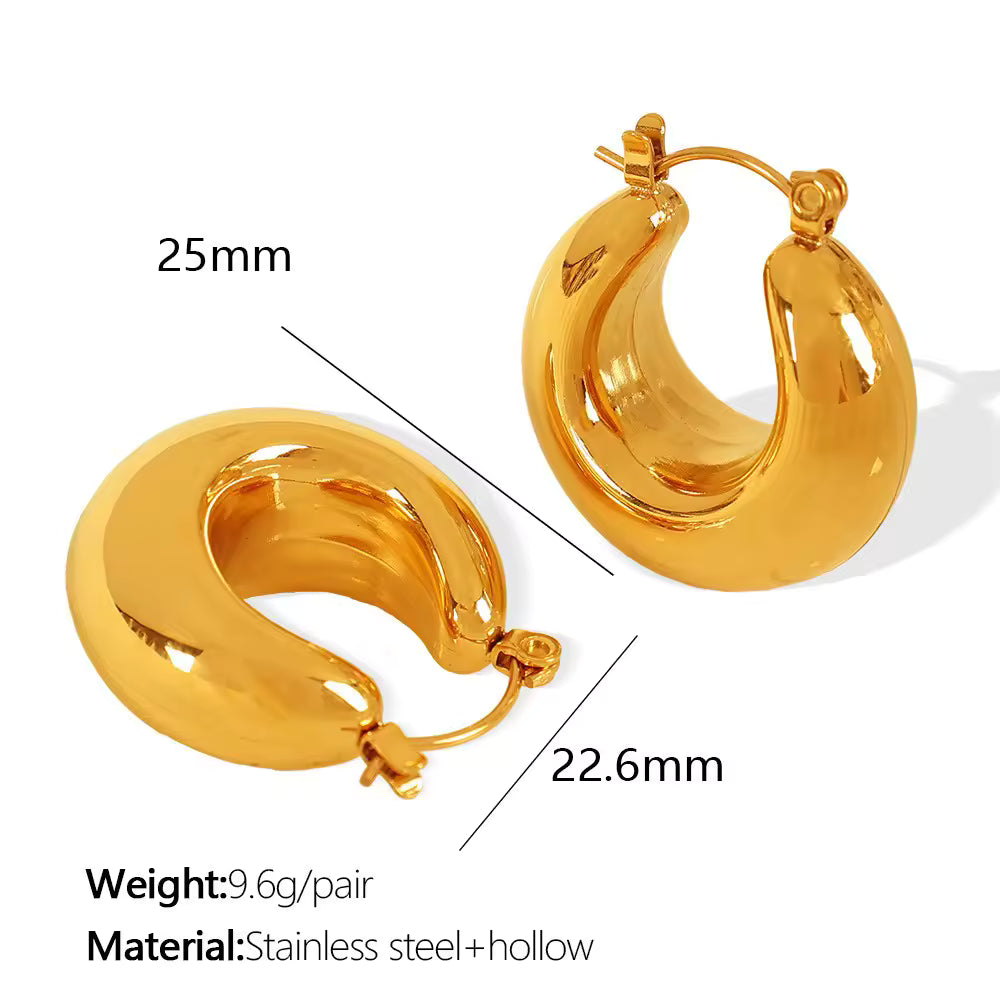 Chunky Gold Hoop Earrings