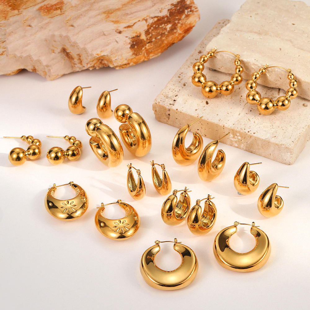 Chunky Gold Hoop Earrings