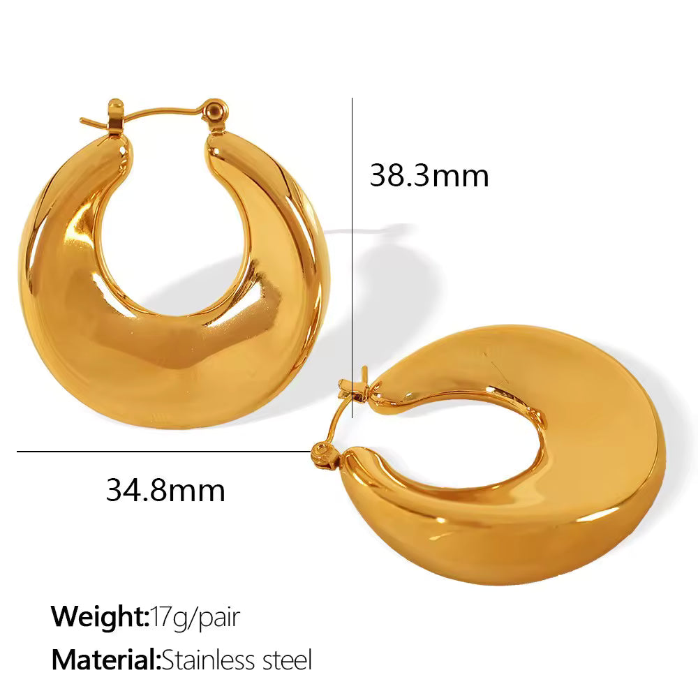 Chunky Gold Hoop Earrings